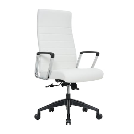 Kd Hilton Modern High-Back Leather Office Chair White KD3035916